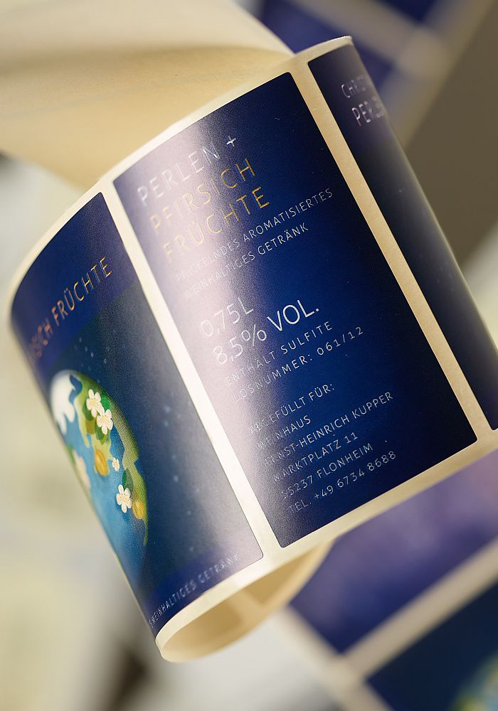 Etikettenbeispiel, berdruckt